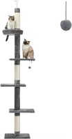 B2857  PETEPELA Cat Tower 5-Tier 95â€-107â€ Grey