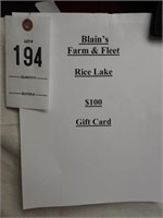 Blains Farm & Fleet  $100 Gift Card