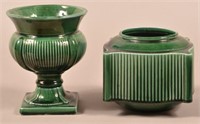 2-Vintage Hull Art-Pottery Ribbed Vases. 431and