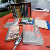 Box of Vintage Auto Shop Repair Manuals