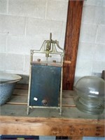 antique cast iron & tin 4 qt. butter churn