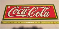 Porcelain Coca-Cola sign. Measures 6"X 18".