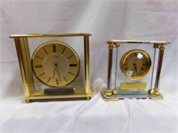Bulova Quartz Clock Desk Mantel Gold Tone Metal