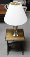 Small Antique Planter Table w/ Lamp