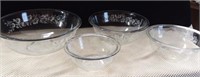 Set of Clear Etched Mixing Bowls (4)