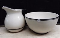 Black & White Modern Bowl with Matching Pitcher