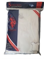 NEW U.S. Polo Assn 5 Pack Boys White Shirts Size L