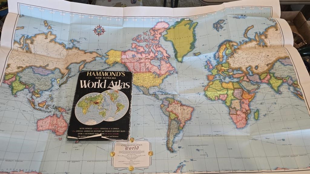 Hammond's World Atlas and Rand McNally World Map