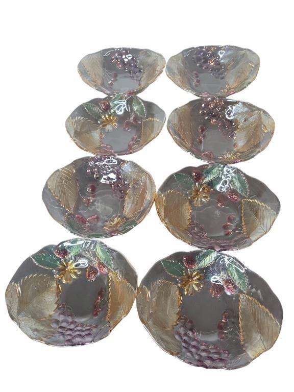 Set of 8 Oblong Glass Fruit Bowls