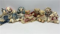 Vintage teddies and rabbits and one cat.  One