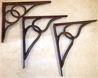 (3) Cast Iron Decorative Shelf Brackets