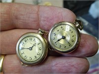 Pair of Small 1" Pocket watchs 1 RuNS!!!