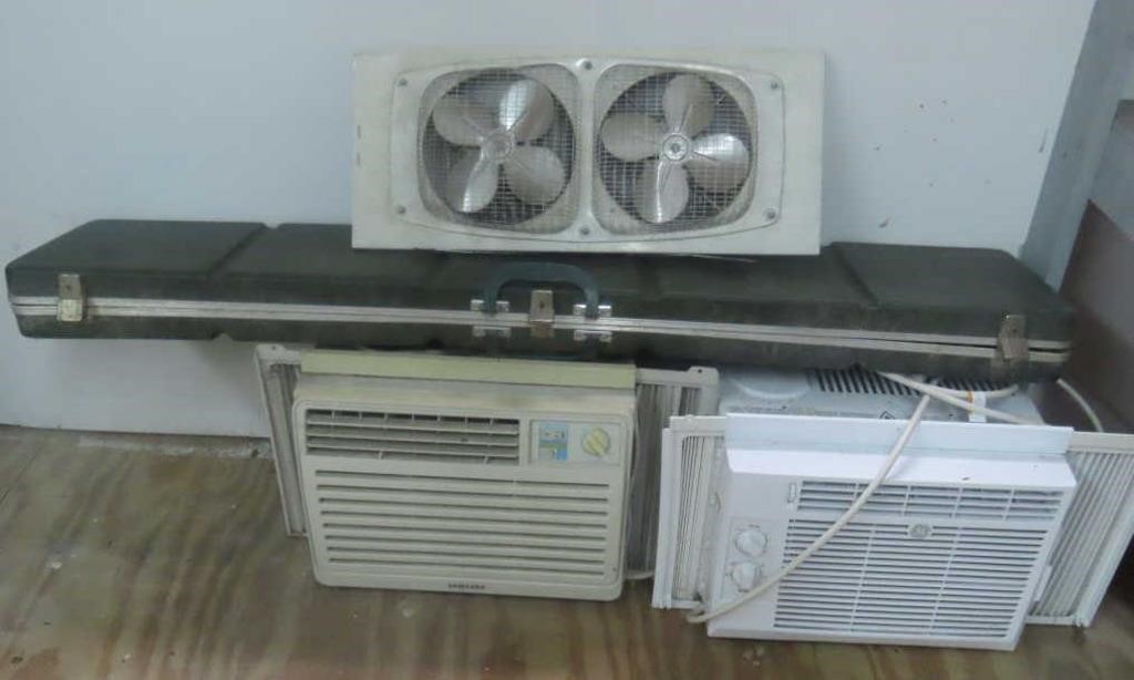 2 Window Air Conditioners, Fan, Gun Case