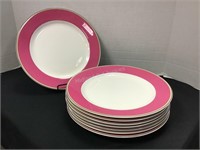 Eight Like New Lenox "Kate Spade" Pink Plates