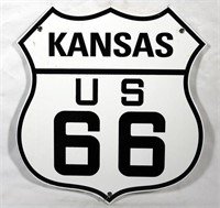 Porcelain Kansas Route 66 Sign