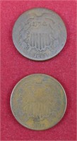 1864 / 1865 - 2 Cent Pieces