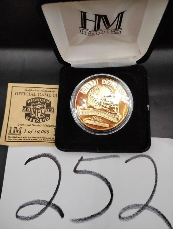24 K Overlay 40th Anniv. Dolphins Coin 2005