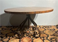 Modern Round Copper Style Hammered Coffee Table