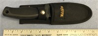 10" watchfire knife with rubber grip and cloth she