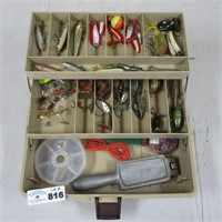 LOADED Tackle Box W/ Lures, Lead Press, Etc