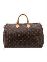 Louis Vuitton Brown Canvas Printed Top Hdl Bag