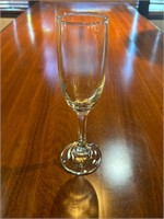 (15) Champagne Flutes 6 Oz in Glass Rack