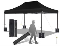 10x15 Canopy Tent with Roller Bag, Pop-up, Black -