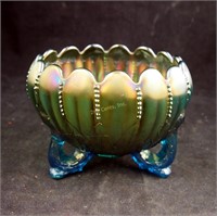 6" Indiana Iridescent Blue Glass Candy Bowl
