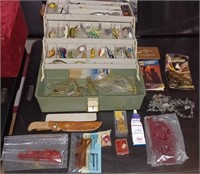 Old Plano tackle box FULL 25+ lures & gear