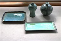 Pottery Vanity Vases & Trays