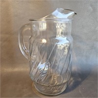 Vintage Glass Water Pitcher -Iced Tea, Cool Aid