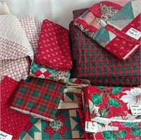 Quilt Cheater Fabric Holiday Quilted