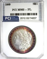 1889 Morgan MS65+ PL LISTS $1800