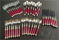 Red Enamel Flatware Set