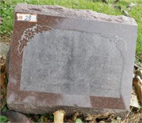 Granite headstone w/ flowers: 16.5"W x 10"D x 12"H