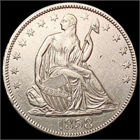 1858 Seated Liberty Half Dollar CLOSELY