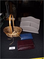 (2) Wallets, Basket, Desktop Organizer