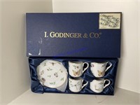 I. Godinger & Co. Set of 4 Espressco Cup/Saucer