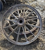 2- Antique Wagon Wheels