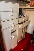(2) White Cabinets w/Contents-Patterns, Fabric,