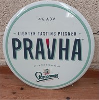 "Pravha Pilsney" Metal Wall Sign (modern) - 59cm