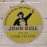 Round Board "John Bull" Cyclist Sign (60cm