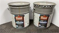 (2) Flood CWF-UV 5gal buckets clear natural wood