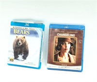 2pk DVDs Changeling & Bears movies