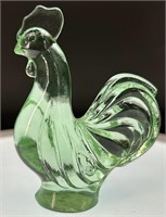 Fenton Willow Green Rooster Uv Reactive Under 365
