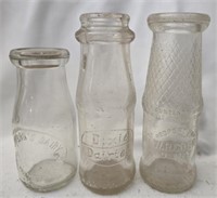 Lot of 3 vintage glass bottles