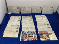 (50) Mostly foreign to USA post cards Stamps