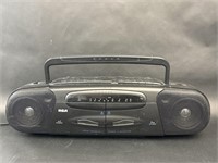 Vintage RCA Dual Cassette Boombox Black