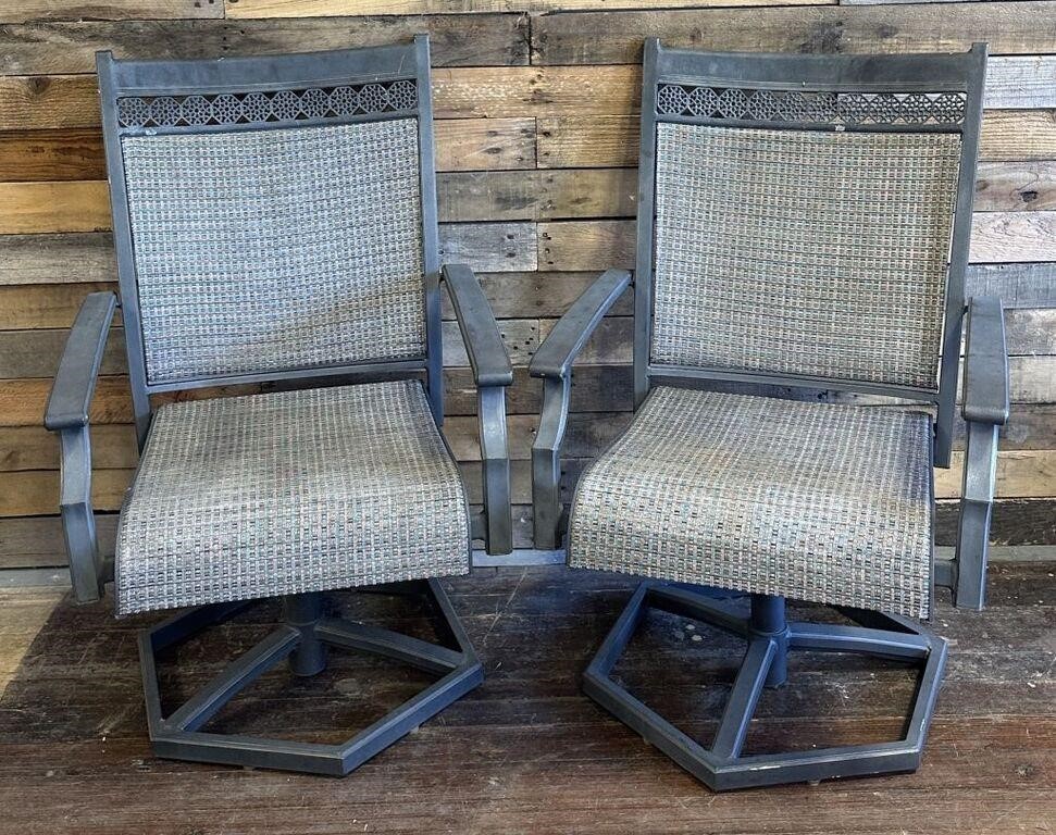 Pair of Swivel Rocker Patio Chairs