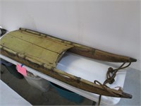 Great Wooden Metal Runner Sled w/Old Paint